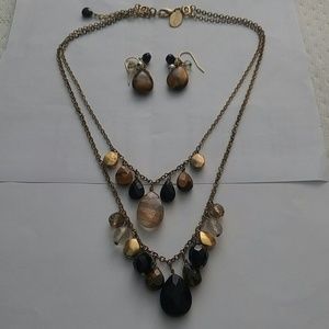 White house black market necklace and earring set